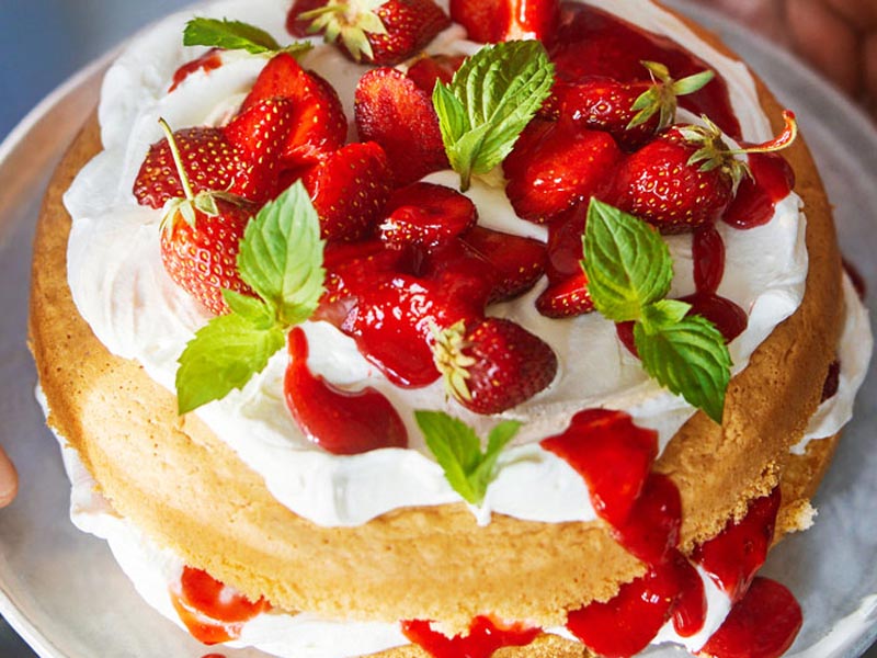 Erdbeerkuchen mit Quarkcreme - Eleplant